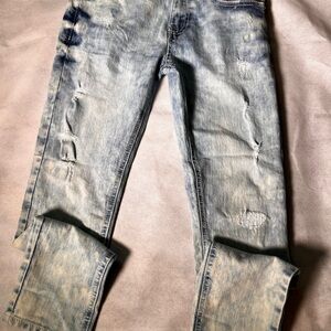 Southpole Boys Slim Fit Straight Leg Bleach Washed Jeans